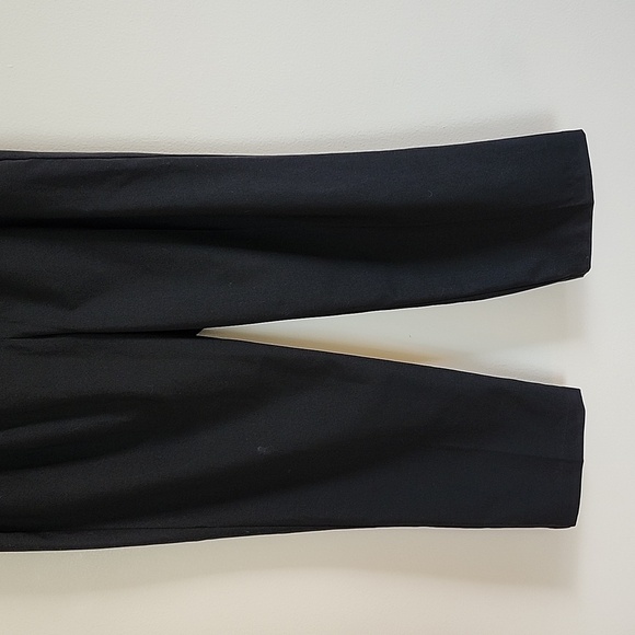 Universal Standard Stretch Wool Ankle Trousers in black self, work wear career - Picture 3 of 11